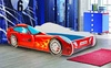 Łóżko Car 4x4 70x140 cm designerskie łóżko z materacem w kształcie samochodu z ozdobnym nadrukiem wykonane z solidnych materiałów