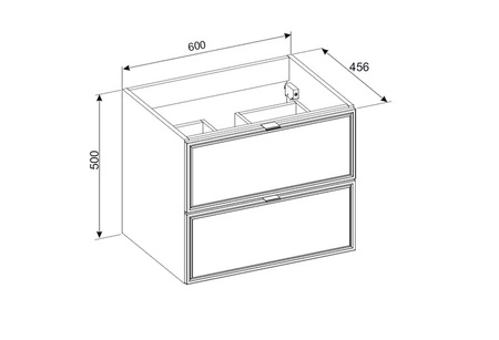 Szafka pod umywalkę Talia 60 cm czarny / dąb casella elegancka szafka z gustowną frezowaną ramką na frontach szuflad