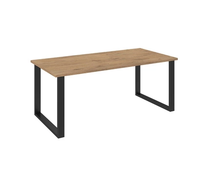 Stół Taunton 185x90 cm dąb lancelot / czarny prosta forma mebla wzbogacona o stylowe czarne nogi w stylu loftowym blat odporny na rozlanie cieczy