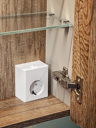 Szafka łazienkowa wisząca z lustrem Santa Fe 60 cm szary krzemowy elegancka szafka doskonale uzupełniająca aranżację łazienki