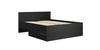 Łóżko Maxione 160x200 cm czarne pojemnik na pościel w postaci wysuwanej szuflady idealne łóżko do sypialni wysoki komfortowy zagłówek