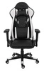 Fotel gamingowy Ares Pro czarny / biały komfortowy i funkcjonalny fotel z regulowanymi podłokietnikami stabilny metalowy stelaż