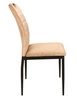 Krzesło tapicerowane Rip 38x43 cm beżowe klasyczne oraz ponadczasowe krzesło do jadalni z metalowymi nogami
