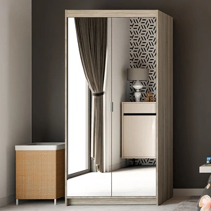 Szafa Rene 90 cm dąb sonoma jasny stylowy design prosta forma szafa z lustrem do sypialni lub przedpokoju obrzeża wykończone ABS