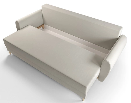 Sofa z funkcją spania Rovigo kemowa lekka forma o eleganckim charakterze doskonałe uzupełnienie każdego wnętrza miękka tkanina