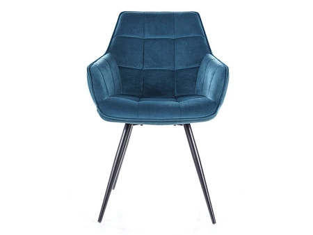 Krzesło tapicerowane Lilia turkusowe nowoczesne oraz funkcjonalne krzesło kubełkowe z metalowymi nogami