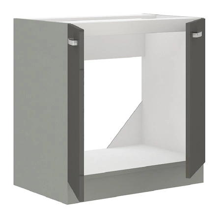 Zestaw mebli kuchennych narożny Grey 260x270 cm fronty w połysku styl szafek dopasuje się do wnętrza każdej kuchni