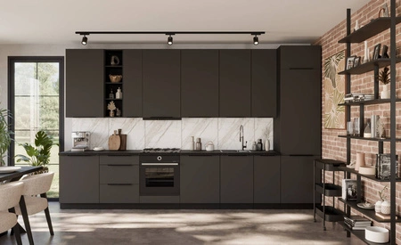 Szafka kuchenna stojąca z półką Aversa Bl 40 D 1F BB szafka odporna na uszkodzenia wykończenie frontów w technologii anti fingerprint