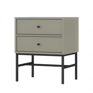 Szafka nocna Kioto III eukaliptus z szufladami idealna szafka do sypialni subtelne uchwyty metalowy stelaż