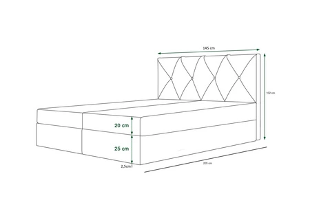 Łóżko kontynentalne Arvada 140x200 jasny brąz w nowoczesnym skandynawskim stylu z tapicerowanym zagłówkiem