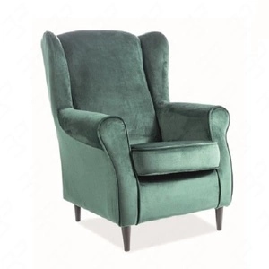 Fotel uszak Baron zielony stylowy i komfortowy tkanina odporna na zaciągnięcia i zadrapania