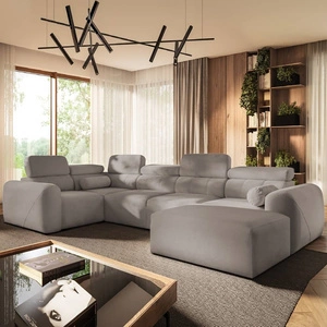 Narożnik z funkcją spania Cantare IV szary popiel prawostronny starannie wykonany narożnik do salonu zapewnia komfort i wygodę