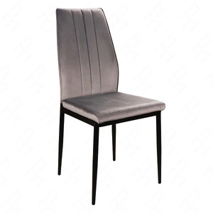Krzesło tapicerowane Atom 39x41 cm szare klasyczne oraz ponadczasowe krzesło z metalowymi nogami