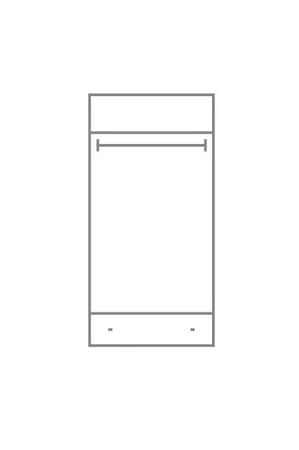 Szafa Skien 80 cm biała połysk elegancka stylistyka prosta forma mebla wzbogacona o stylowe metalowe elementy czarne nogi