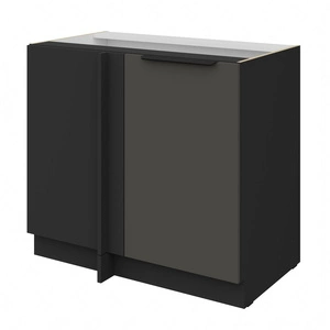 Szafka kuchenna narożna dostawiana Aversa Bl 105 ND 1F BB lewa fronty szafki kuchennej wykończone w technologii anti fingerprint