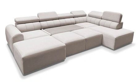 Narożnik z funkcją spania Cantare VI kremowy lewostronny wygodny narożnik o niebanalnym designie doskonale odnajdzie się w salonie