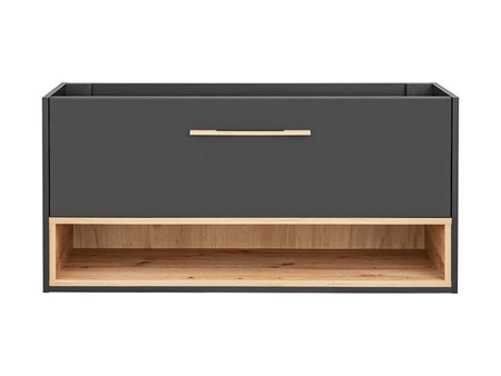 Szafka pod umywalkę Borneo 120 cm szary / dąb artisan oryginalny design i stylowa kolorystyka pojemna szafka do łazienki z szufladą