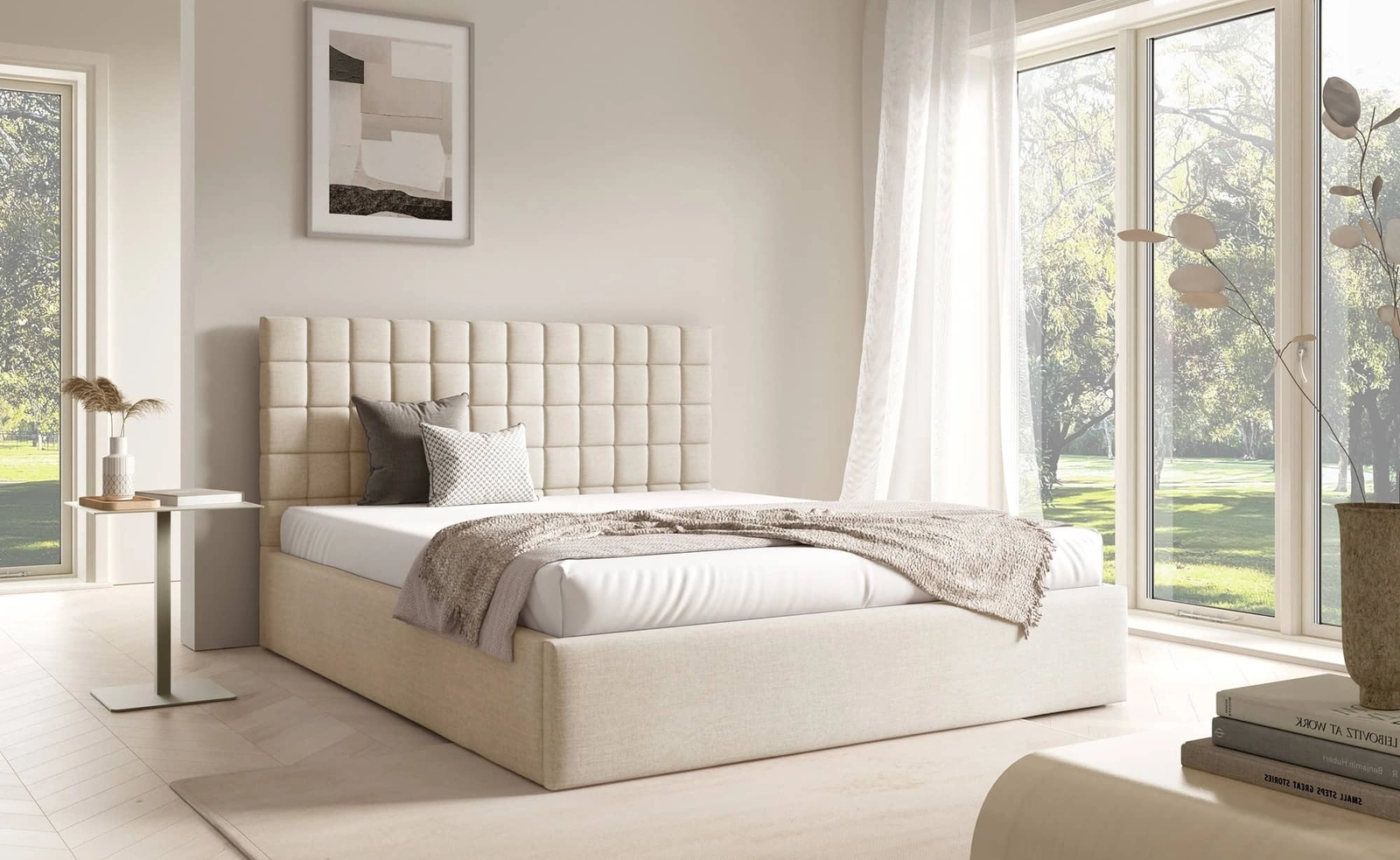 Łóżko tapicerowane Graso Łózko tapicerowane do sypialni