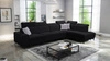 Narożnik z funkcją spania Kelly Sleek XI czarny prawostronny stylowy i komfortowy narożnik wykonany z trwałej plecionej tkaniny