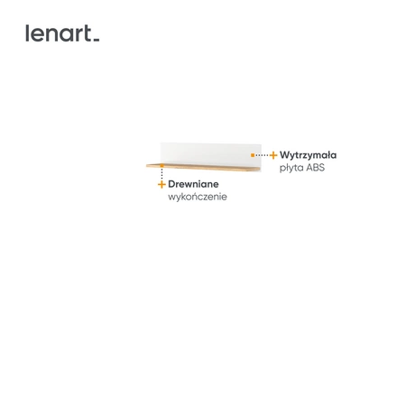 Półka Story 110 cm biały / dąb nash praktyczna półka ścienna idealna do pokoju dziecięcego w minimalistycznym tonie