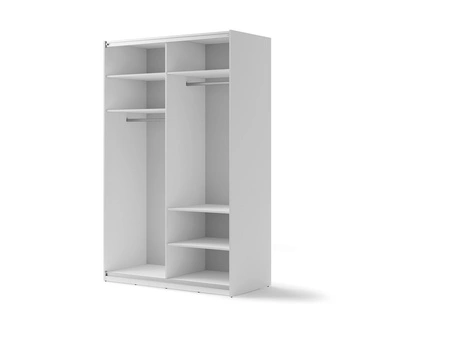 Szafa przesuwna z lustrem Maxi 150 cm biała nowoczesny design doskonała szafa do sypialni lub przedpokoju o eleganckim charakterze