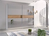 Szafa przesuwna Lux 244 cm biała / dąb riviera z lustrem nowoczesny design oraz wykończenie ABS idealna szafa do sypialni lub garderoby