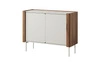 Komoda Tantuni 105 cm orzech warmia / beżowy stylowa i elegancka komoda z zaokrąglonymi frontami stabilne metalowe nogi