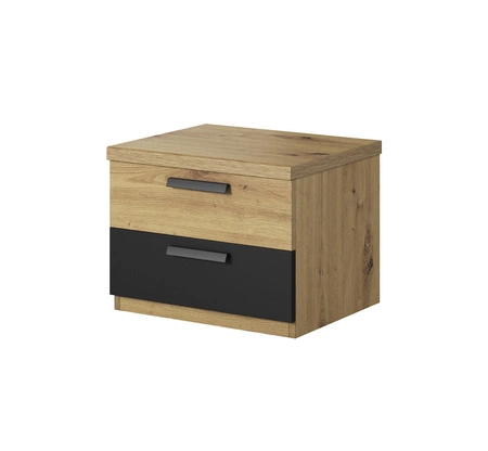 Zestaw mebli do sypialni Sigma dąb artisan / czarny idealne nowoczesne meble do sypialni łóżko z tapicerowanym zagłówkiem