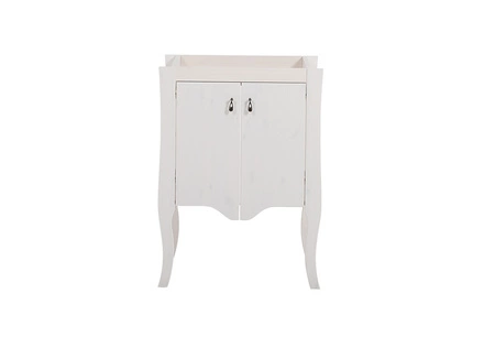 Szafka pod umywalkę Elisabeth 60 cm biała wyjątkowo elegancka szafka z delikatnie prześwitującą strukturą drewna metalowe uchwyty