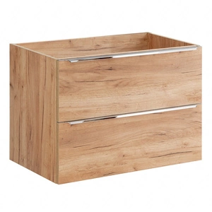 Szafka pod umywalkę Capri 80 cm dąb craft złoty funkcjonalna szafka do łazienki gustowne uchwyty krawędziowe pojemne szuflady