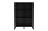 Witryna niska Malumi 103 cm czarna stylowa witryna do salonu fronty z subtelnym wzorem jodełki wykonanie z wysokiej jakości materiałów