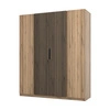 Szafa Kastano XIII 200 cm dąb evoke nowoczesny design metalowe uchwyty krawędziowe drzwi szafy ozdobione czarnymi lamelami