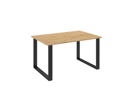 Stół Taunton 138x90 cm dąb artisan / czarny prosta forma mebla wzbogacona o stylowe czarne nogi w stylu loftowym blat odporny na rozlanie cieczy