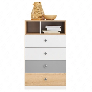 Komoda z szufladami Pixel 60 cm dąb biszkoptowy / biała / szara idealna do pokoju młodzieżowego funkcjonalna i użytkowa posiada nowoczesny wygląd