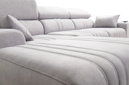 Narożnik z funkcją spania Castel różowy lewostronny komfortowy i stylowy narożnik rozkładany z pojemnikiem na pościel