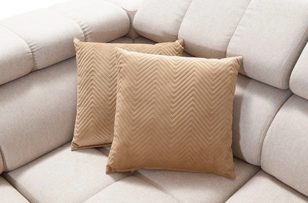 Narożnik z funkcją spania Bolmso XII zielony lewostronny nowoczesny design narożnik zapewnia komfort obszerne pojemniki na pościel