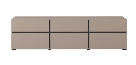 Szafka RTV Cross 180 cm ciemny beżowy nowoczesny design idealna szafka do salonu i pokoju dziennego geometryczny kształt