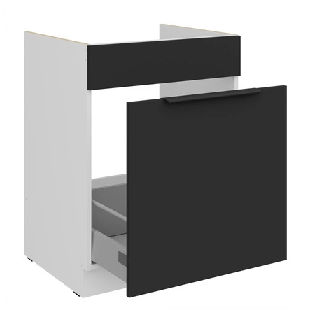 Szafka kuchenna pod zlewozmywak z szufladą Alatri Wh 60 ZL 1S BB fronty szafki kuchennej wykończone w technologii anti fingerprint