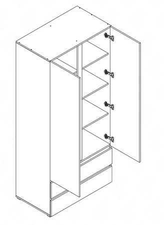 Szafa z szufladami Simple 92 cm dąb sonoma funkcjonalny mebel do pokoju młodzieżowego salonu lub biura