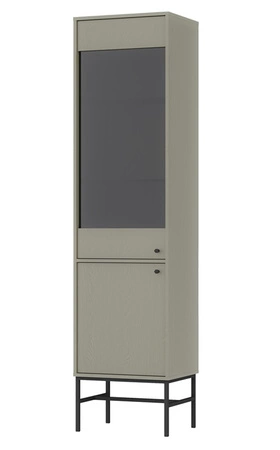 Zestaw mebli do salonu Kioto III eukaliptus stylowy design eleganckie meble w stonowanej kolorystyce wzbogacone czarnym stelażem