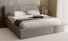 Łóżko tapicerowane Fiero 140x200 szare stylowe łóżko z pojemnikiem na pościel wygodny zagłówek zachwyca eleganckim designem
