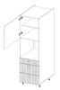 Słupek kuchenny Chevron 60 DPS-215 3S 1F szafka z szufladami do zabudowy piekarnika odporna na działanie wilgoci i uszkodzenia fronty z ozdobnym dekorem jodełki