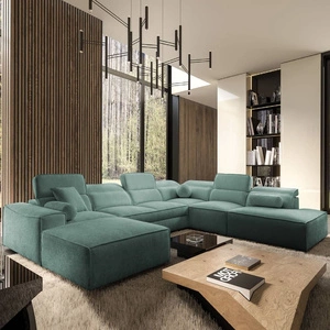 Narożnik z funkcją spania Viano X patynowy lewostronny designerski narożnik do salonu w nowoczesnym stylu regulowane zagłówki