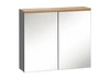 Szafka łazienkowa wisząca z lustrem Bali 80 cm szary / dąb wotan elegancka i nowoczesna szafka o minimalistycznej konstrukcji