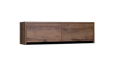 Szafka wisząca Denver 120 cm dąb monastery / czarny połysk minimalistyczny design stylowa prosta forma mebla uchwyty krawędziowe