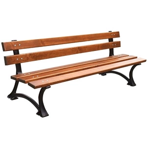 Ławka ogrodowa 180 cm FIEM-04-LM-180 miejska żeliwna z oparciem drewno olchowe lakierowana
