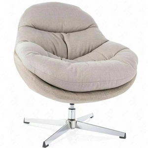 Fotel Peggie szary / beż funkcjonalny oraz nowoczesny fotel obrotowy z metalowymi nogami komfortowy podczas wypoczynku