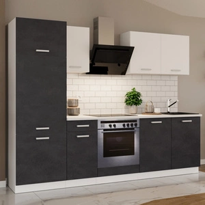 Zestaw mebli kuchennych z blatem Toni 260 cm biały / matera komplet kuchenny doskonale prezentuje się w klasycznych wnętrzach