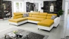 Narożnik z funkcją spania Savona VI żółty / biały prawostronny elegancki i komfortowy narożnik do salonu dwa pojemniki na pościel 
