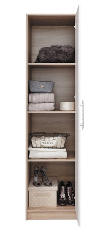 Szafa Caspe 50 cm dąb artisan nowoczesny design wykończenie ABS oraz czarne uchwyty